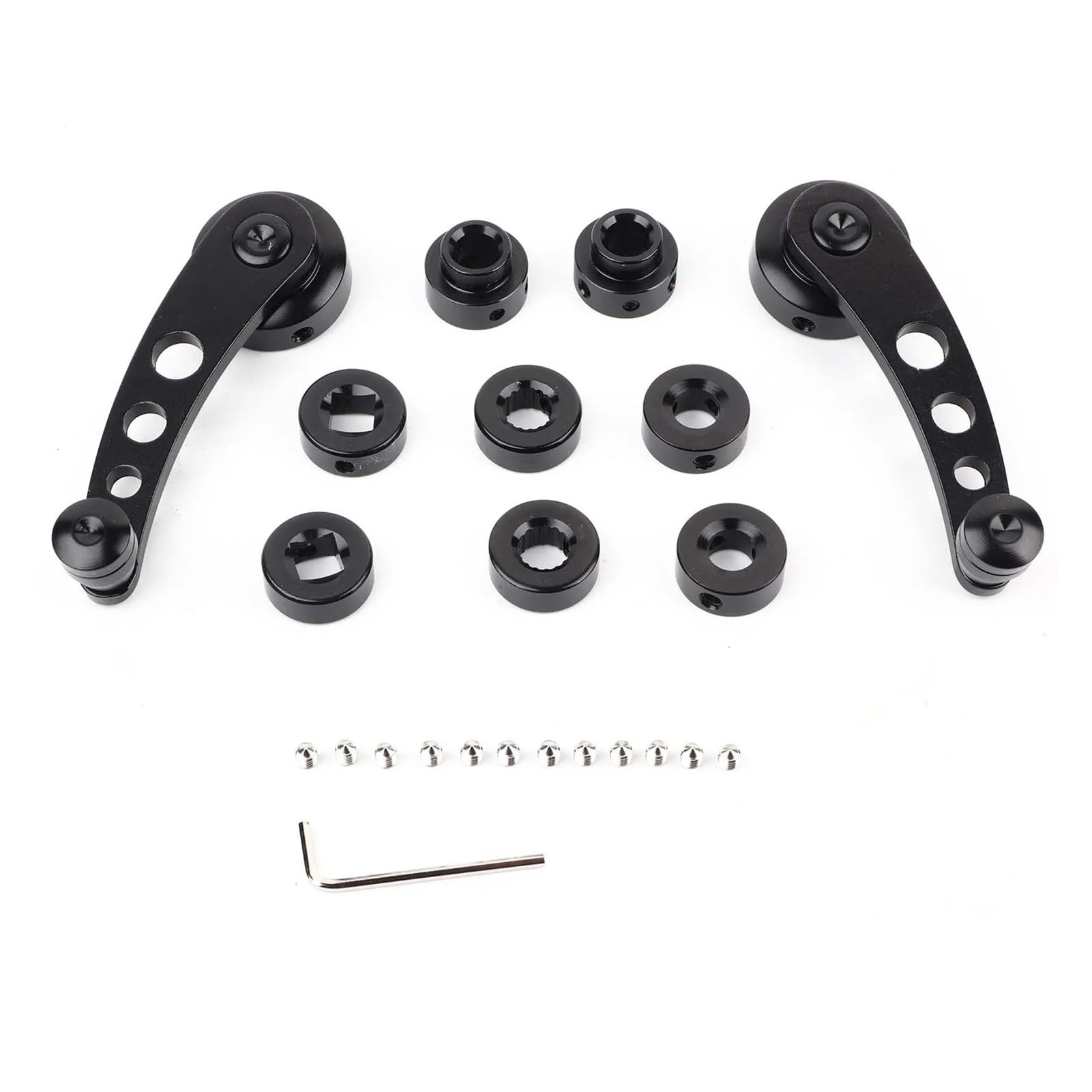 Lhdktee for Chevrolet Classic Car 2Piece Car Interior Manual Door Window Winder Riser Handle Crank Replacement Truck Car Window Handle(Black)