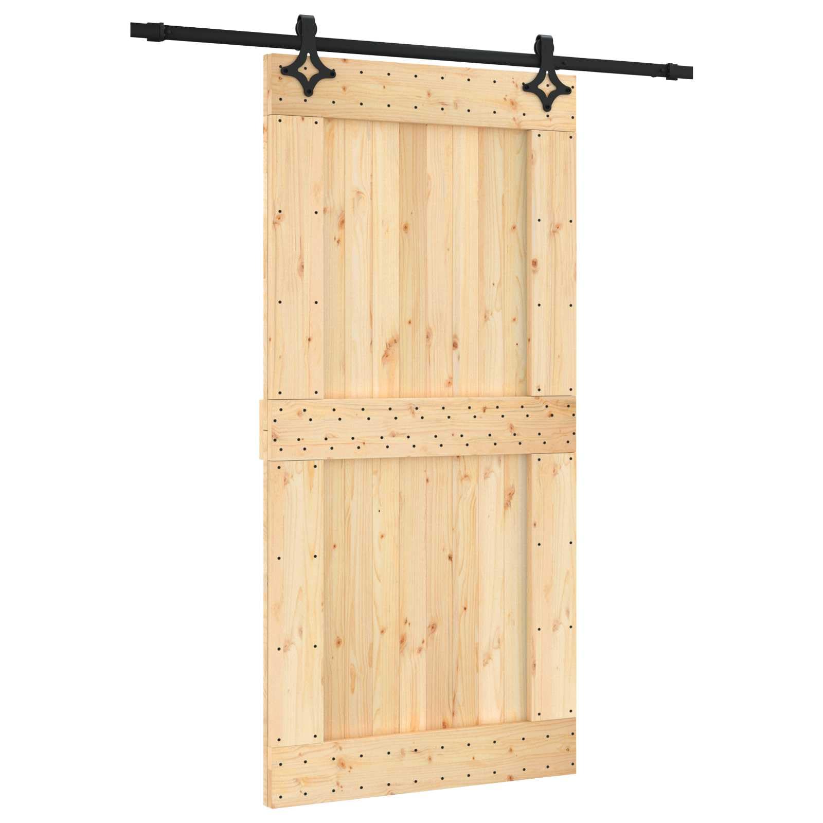 vidaXL Porta scorrevole 100 x 210 cm Naturale e Nero