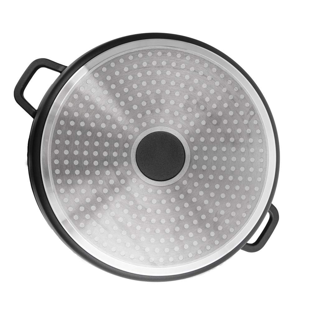 orion group Olla de aluminio fundido | con tapa de cristal de granito, 32 cm, 9,7 l de gas