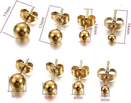 Miniatura 2 de AGCFABS 20 pendientes de acero inoxidable 3, 4, 5, 0.236in, redondos, sólidos, con conectores de bucle para hacer aretes colgantes de joyería