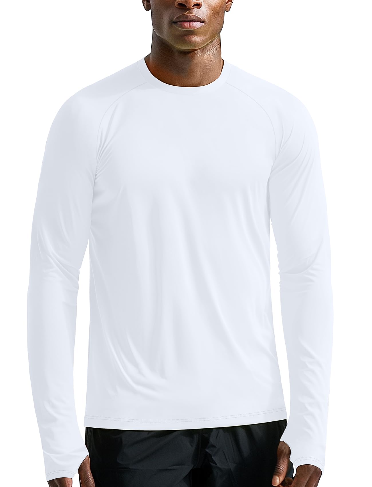 Mens Long Sleeve Workout Shirts Light Weight Quick Dry UV/SPF Athletic  T-shirt Running Hiking with Thumb Holes