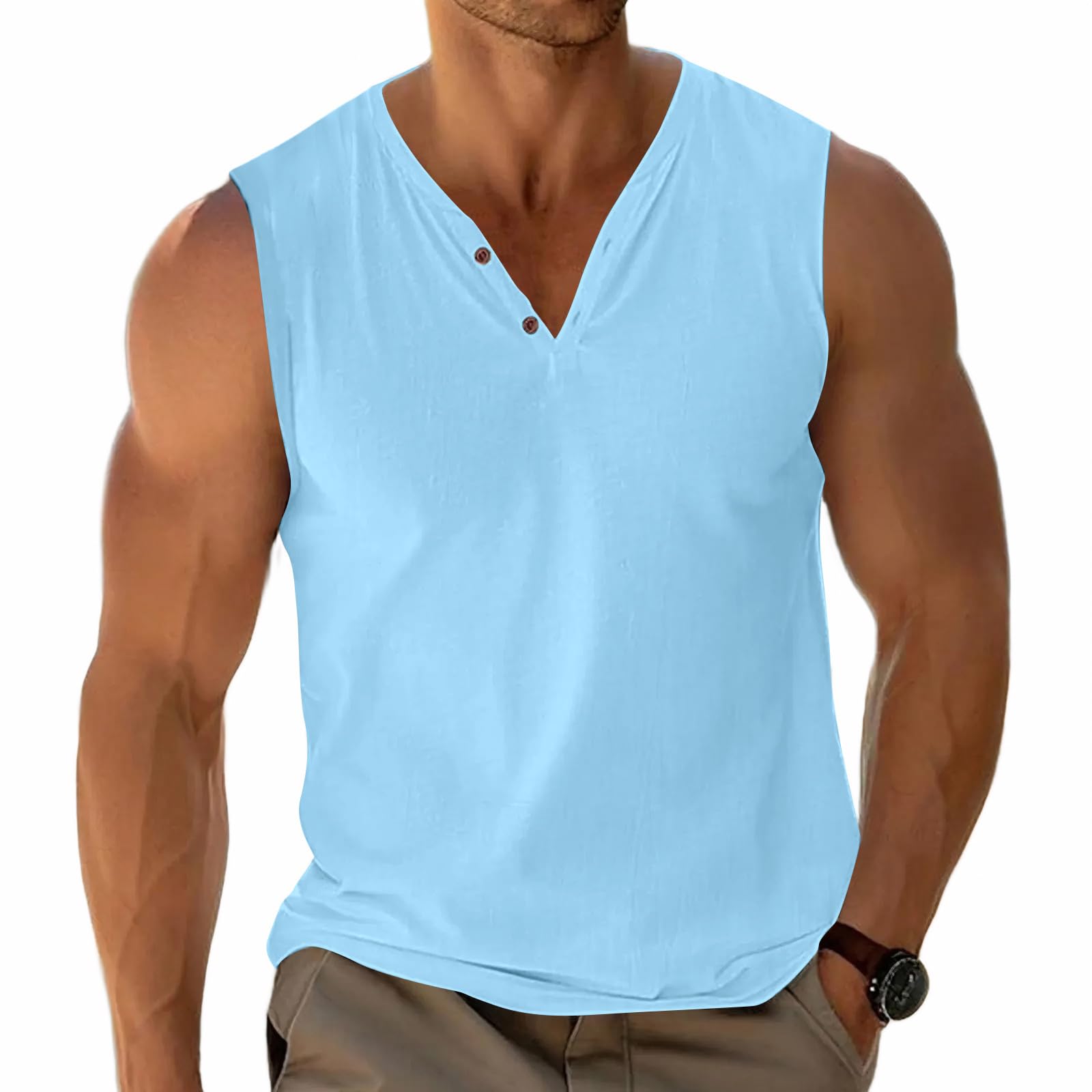 LAOARA Tank Top Herren Ärmelloses Sommer T Shirt Strand Urlaubs Top