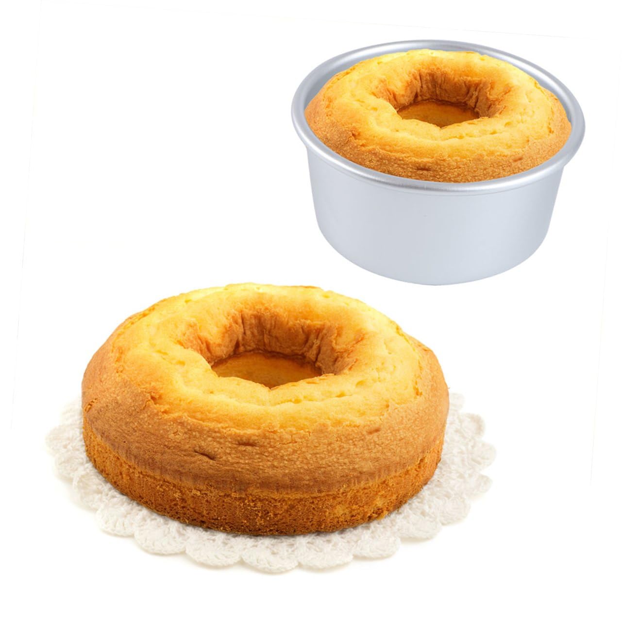 VANZACK Molde con Base Desmontable Pack de 8 Piezas para Hornear Redondo de Aleación de Aluminio Anodizado y Diseño Seguro para Horno Adecuado para Pasteles en Casa o Tienda