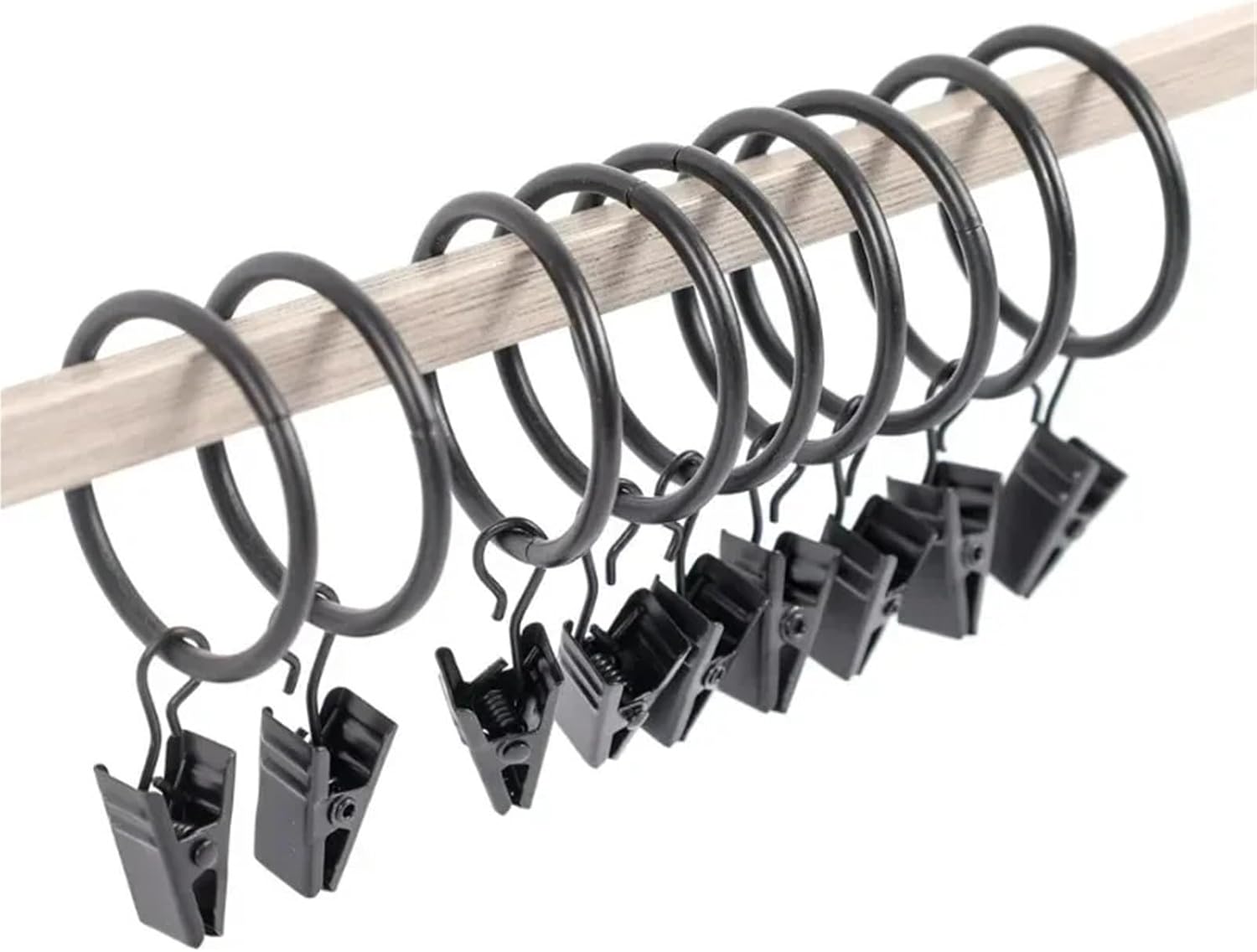 Curtain rings, Curtain Rings 60Pcs Rustproof Vintage Wire Holder Clips for Hanging Curtains(Antique Copper-25mm)