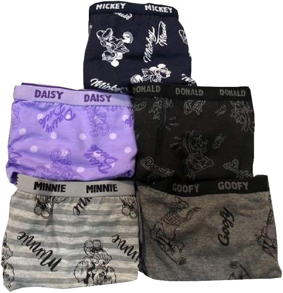 ミッキーマウス ミニーマウス他 サイズｌ ディズニー 女性ショーツ レディース ボクサーショーツ 5枚セット インナーセット 下着 ディズニー認証マーク付き 靴下 レッグウェア 通販 Amazon