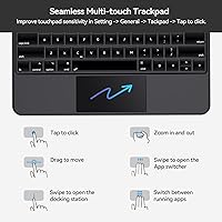 Vista 4 de Funda de teclado para iPad Air de 13 pulgadas (M3/M2, 2025/2024) y iPad Pro de 12.9 pulgadas (3ª/4ª/5ª/6ª Gen): Funda de teclado Bluetooth magnética