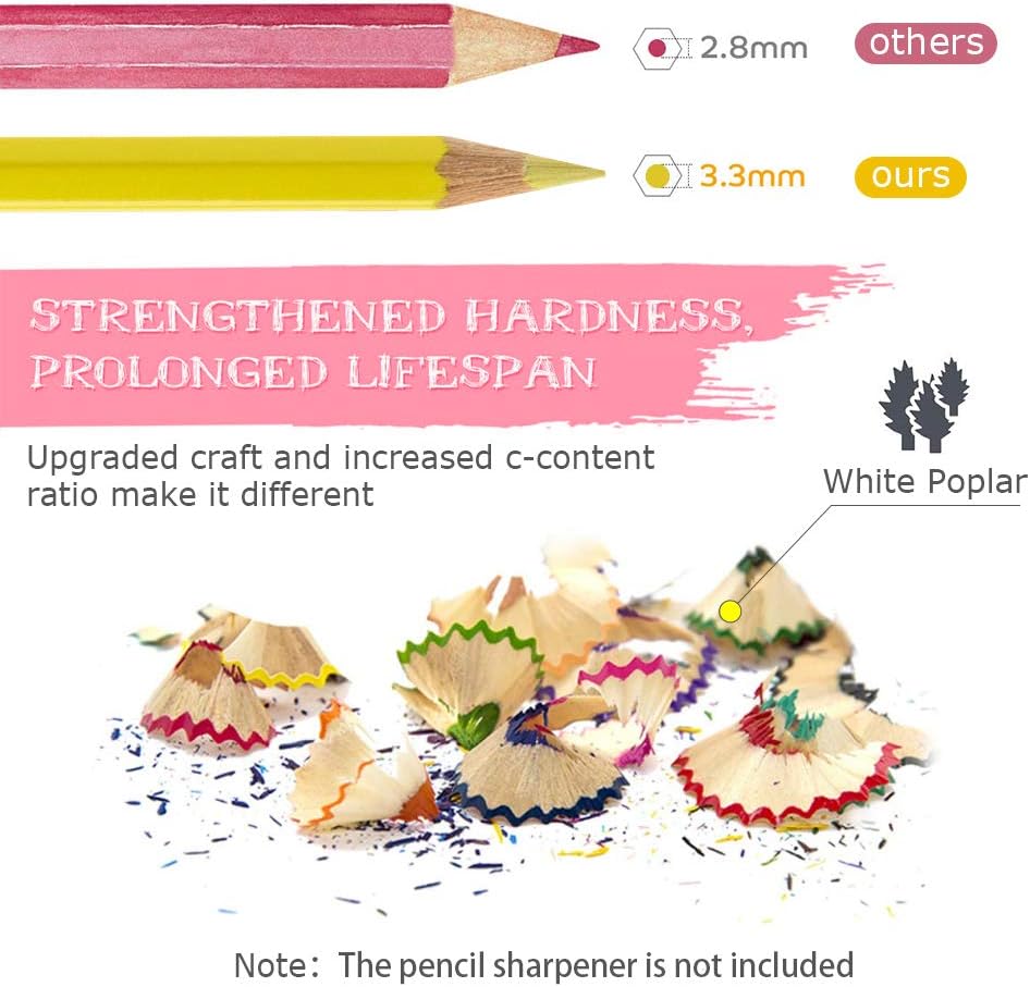 barsone 72-Color Colored Pencils Set, Color Pencils with Soft Core for Adult Coloring Books Artist Drawing Sketching Crafting Shading, Vibrant Colors with Metal Box