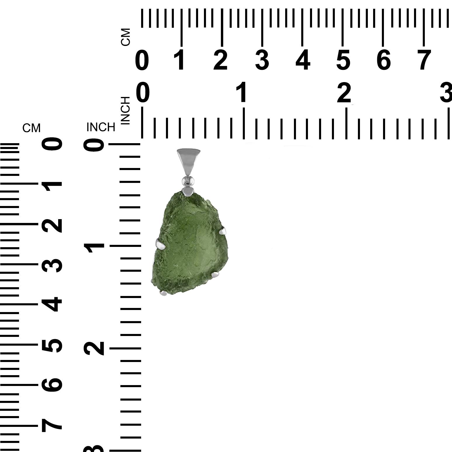 Starborn Pendente moldavite naturale 15-20 carati in argento sterling 925