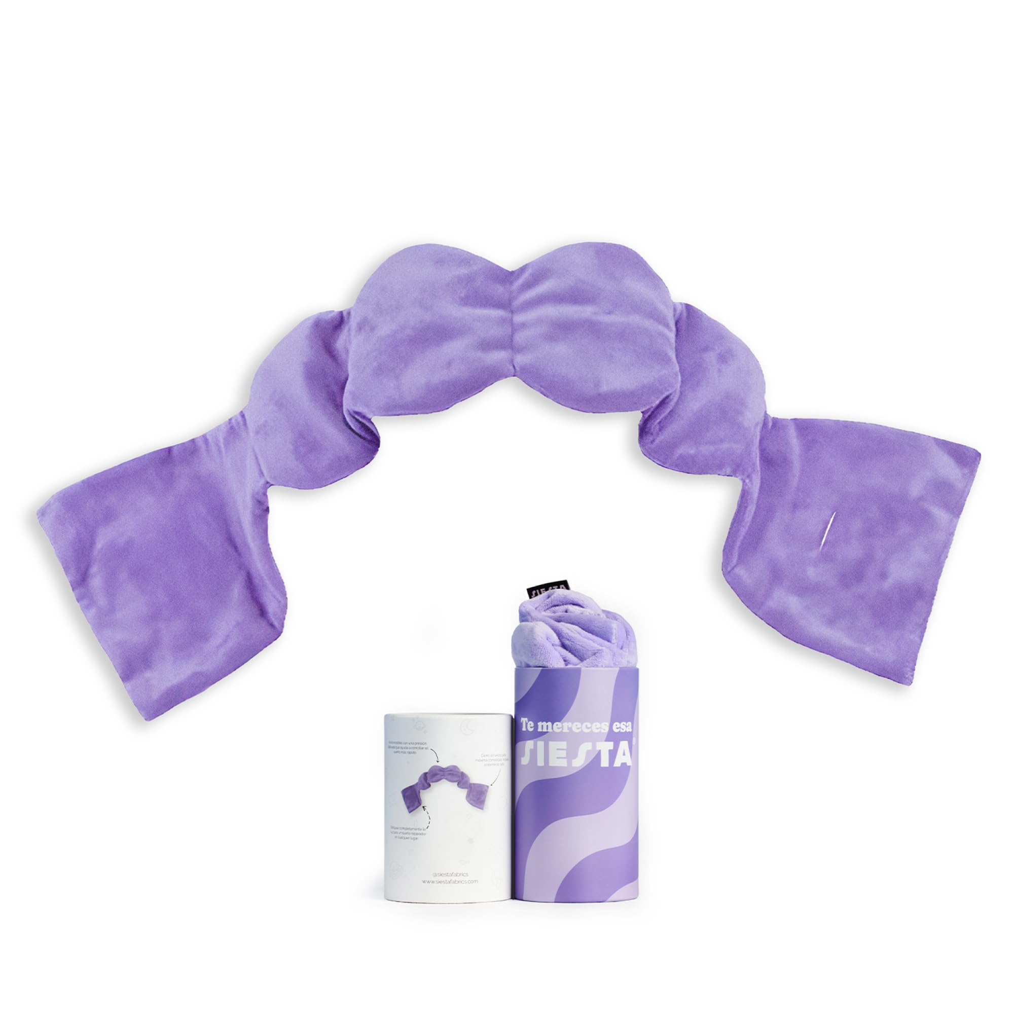 SIESTA Slaapmasker met gewicht – ademend oogmasker voor dames en heren – slaapmasker blackout voor diepe slaap – verstelbare slaapbril voor reizen en thuis (paars)