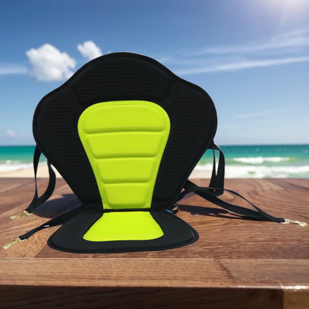 Paddelboard-Sitz, verstellbar, Stand-Up-Paddle-Board-Sitz, gepolsterte Kanu-Rückenlehne, Sitz mit abnehmbarer Aufbewahrungstasche für Paddleboard, Kajak, Kanu und mehr (grün)