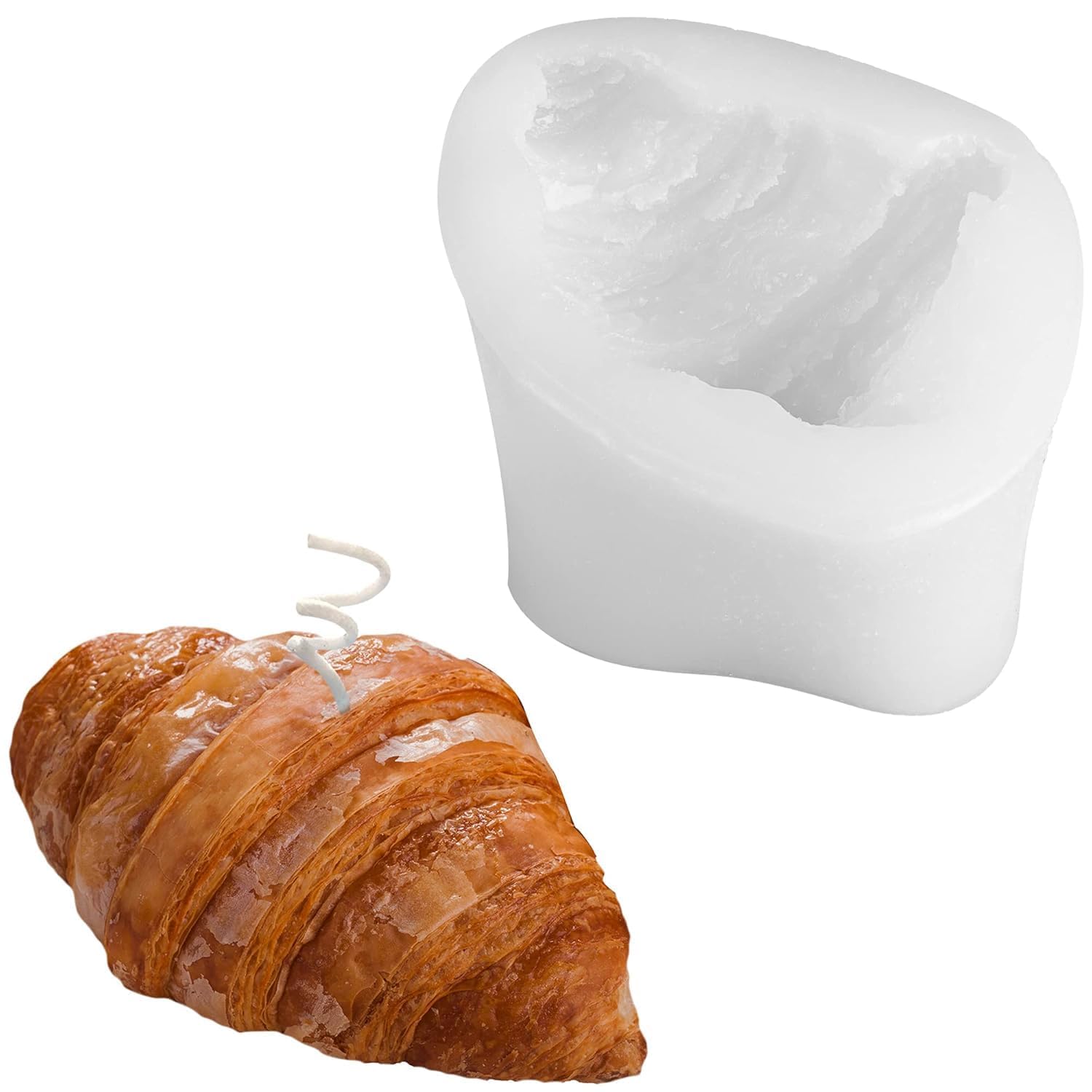 Croissant Silicone Mold 3D Bread Candle Molds for Candle Making Chocolate Butter Croissant Fondant Mold Food Wax Melts Dessert Wax Melts Resin Crafting Cake 3D Croissant Bread Soap Mould-image-26
