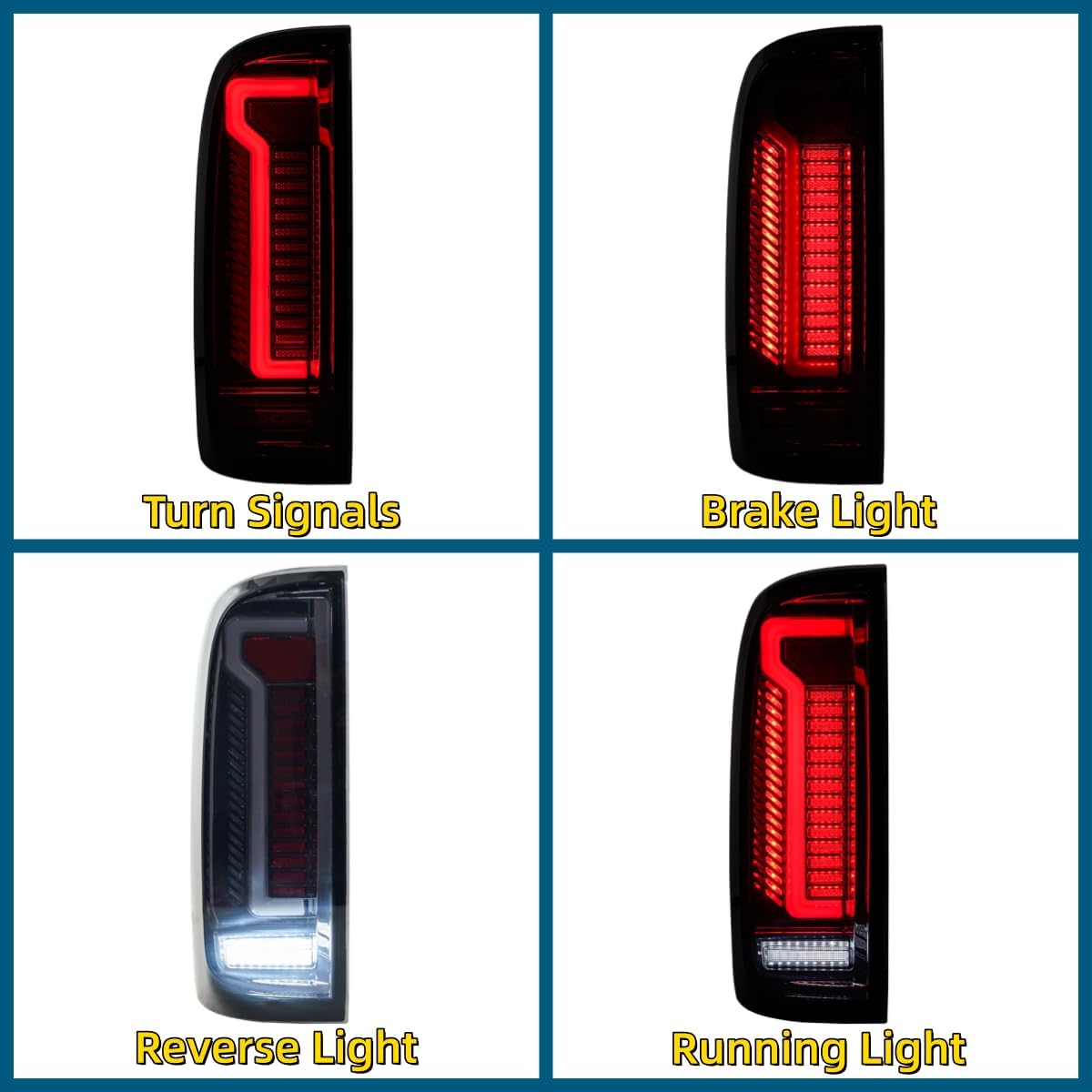 LED Tail Lights Pair Compatible with 2015-2022 Chevy Chevrolet Colorado GMC Canyon Base/WT/LT/Z71 Pickup Truck Taillights Brake Lamps Running Lights Turn Signals Back Lights Reverse Lights