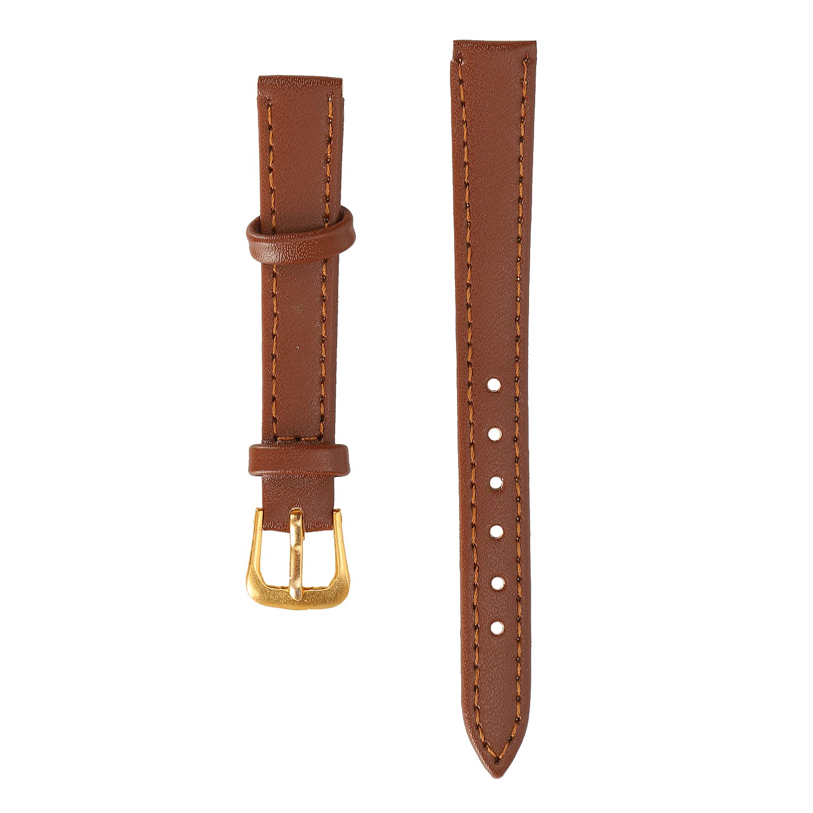 Watch Band, Unisex Universal Pin Buckle Watch Strap 12mm to 22mm Optional Wide PU Leather Replacement Watch Straps Accessory Brown for Men Women(12mm)