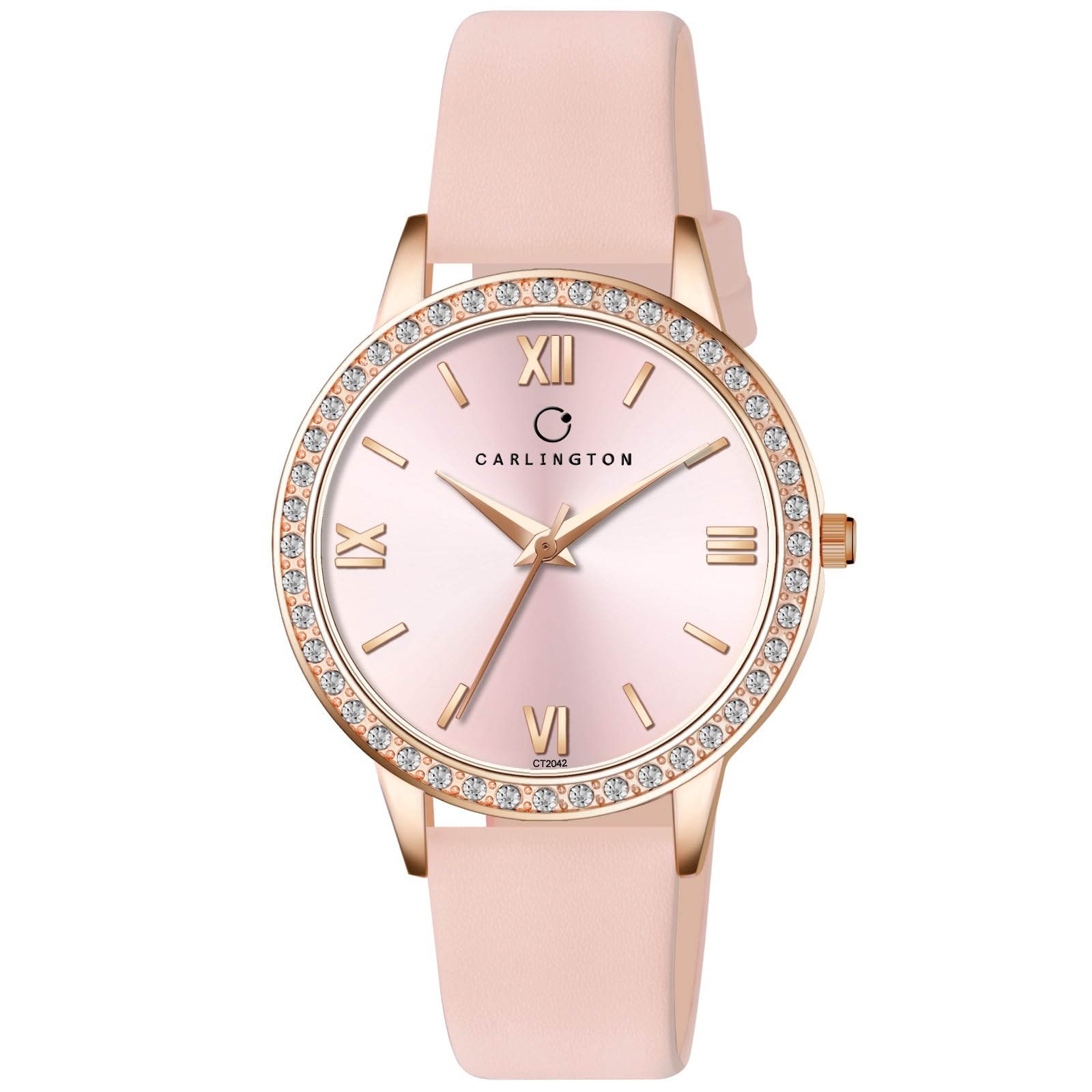Carlington Iconic Analog Watches for Women with Premium Leather Strap - CT 2042