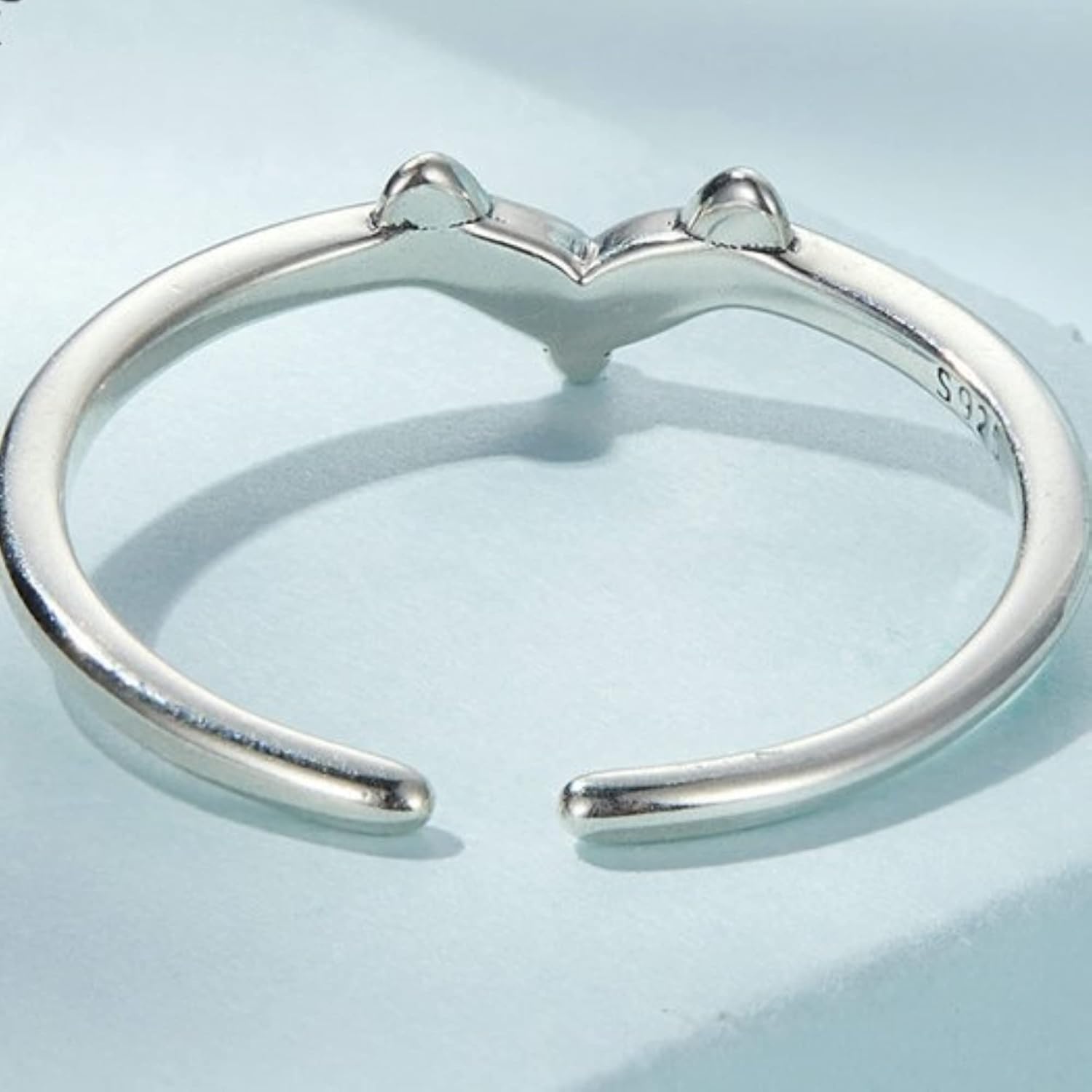 925 Sterling Silver Fox Motif Open Adjustable Ring, Animal Ring Fashion Jewelry Gifts for Women Ladies - Image 5