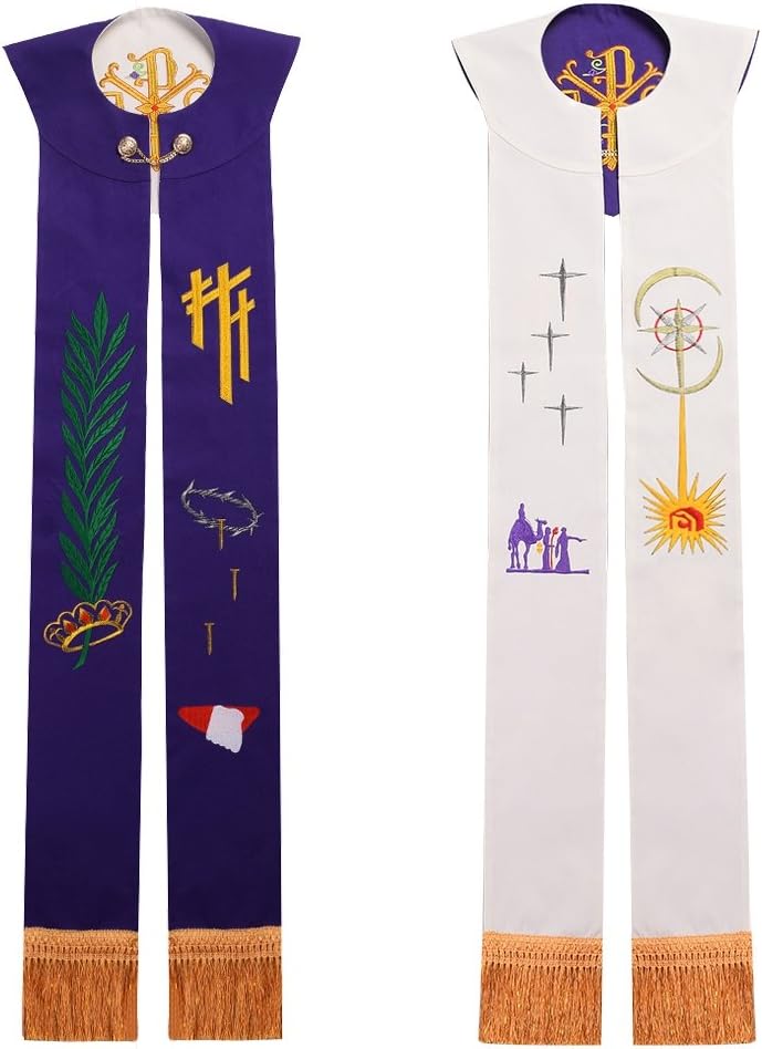Priest Reversible Stole Embroidered Chasuble Stole