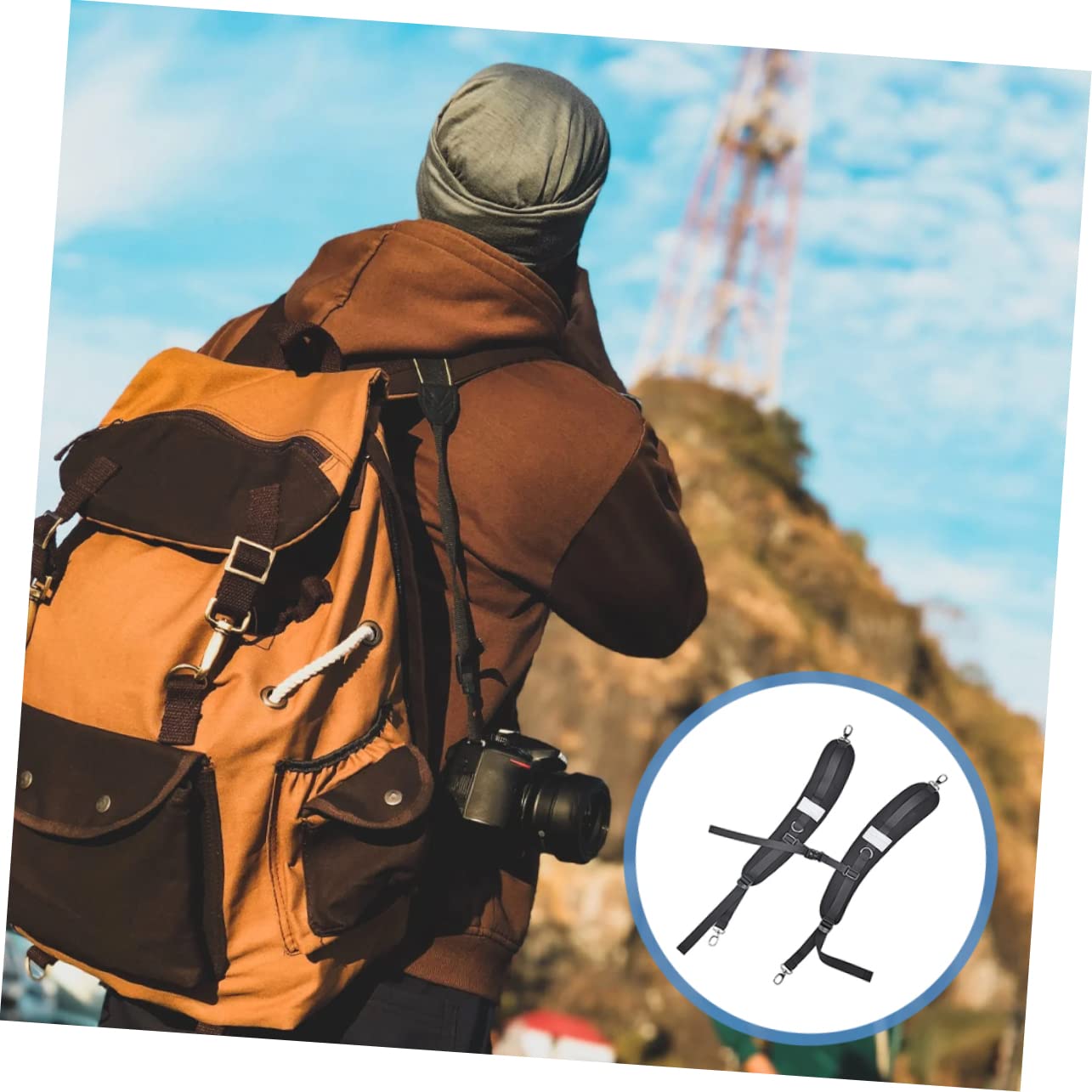 Correas de Hombro Dobles Ajustables para Mochila, Correas de Repuesto Resistentes y Acolchadas de Neopreno, Diseño Cómodo Reducción de Presión para Actividades al Aire Libre