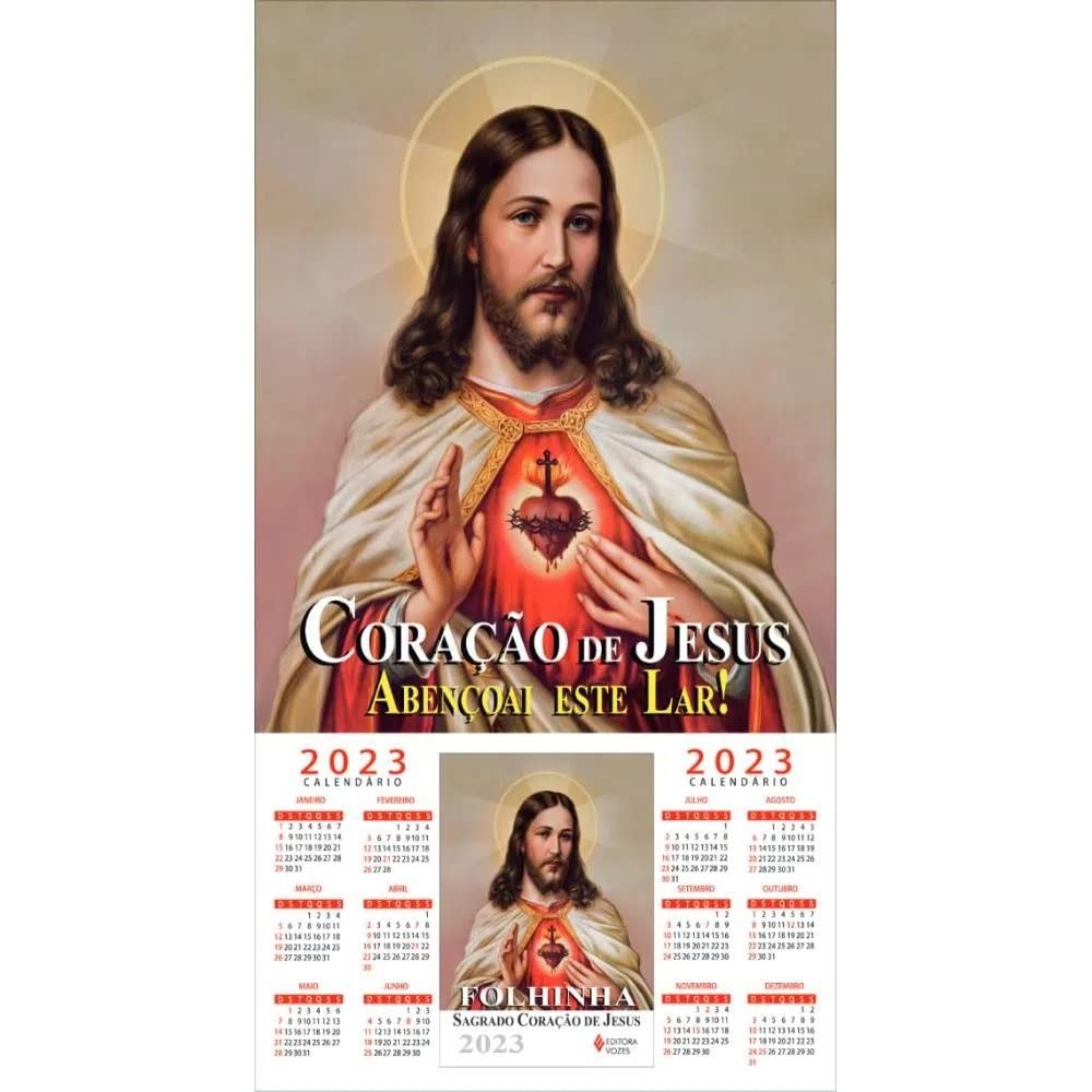 Folhinha do Sagrado Coração de Jesus 2023 éphéméride murale sacrée