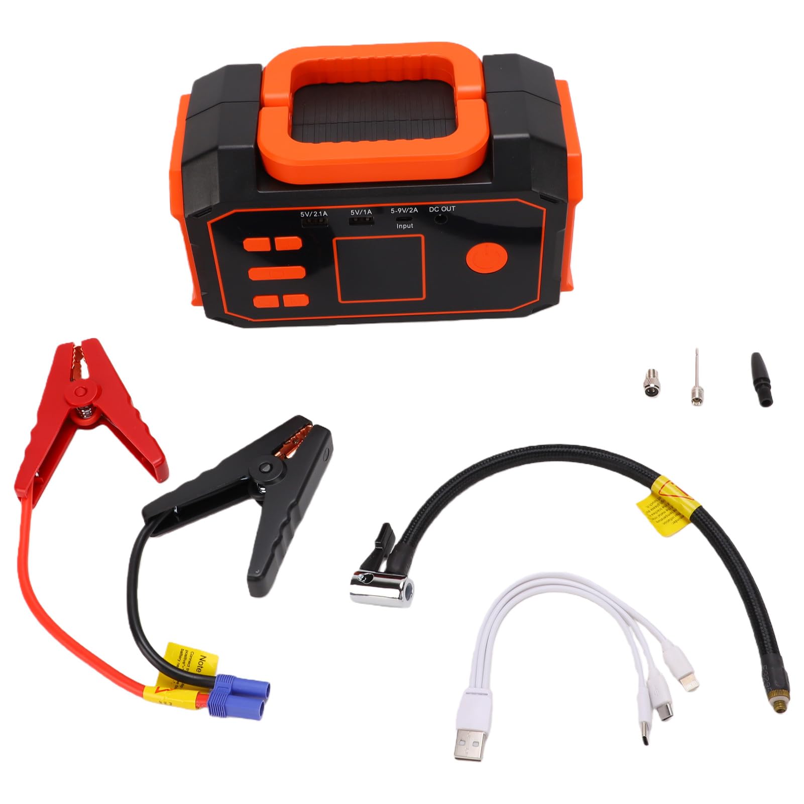 Gonfiatore di Pneumatici Portatile con Avviatore di Batteria 10000MAH per Conducenti Auto Camion Moto Avvia Motori Benzina Fino 6.0l e Fino 3.0l per Emergenze