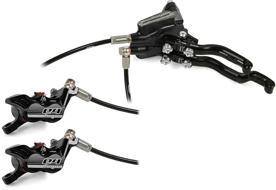 hope tech3 e4 ブレーキ Hope Tech 3 E4 Duo Disc Brake and Lever - Left Hand Front