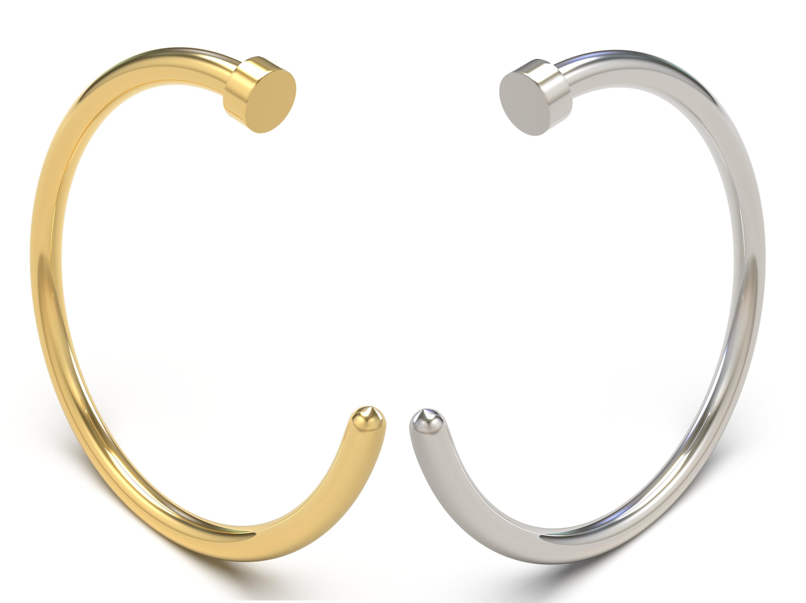 20G Fake Nose Rings Hoop Open Nose Ring without Piercing |C-Shape Fake Piercing Body Jewellery for Women Nose, lip, Septum, Cartilage|316L 8mm Surgical Steel