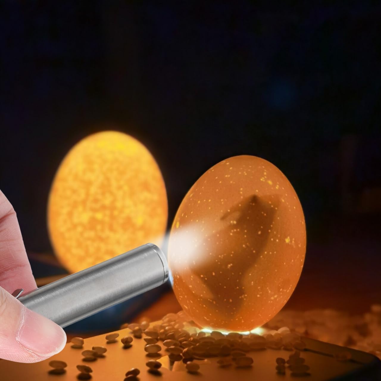 BESPORTBLE Lampe LED pour Mirer Les Œufs Incubation Professionnelle pour Poules Canards Oies avec Lumière Froide Portable pour Vérification Fertilité Et Développement des
