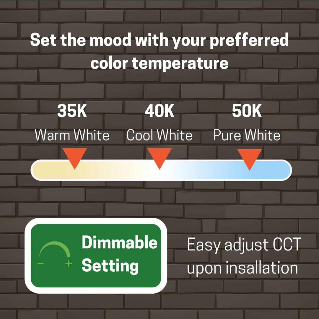 E2 LIGHTING 2ft LED Light Strip, Linear with 10 W Emergency Battery, 18W/24W 3 CCT Tunable 3500K/4000K/5000K, Dimmable, Ideal for Warehouse Use