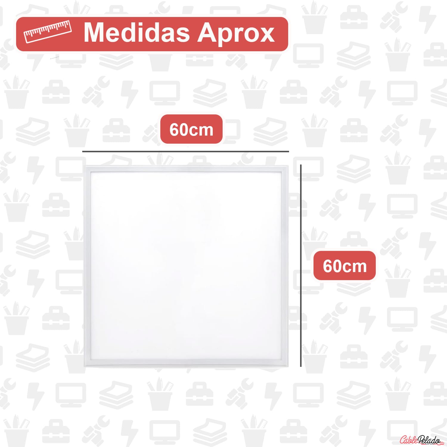 CABLEPELADO - Panel LED Empotrable 60x60 cm Luz Blanca (6000K) | Sistema Backlight Uniforme | Alto Ahorro Energético | Sustituto Fluorescente para Oficinas