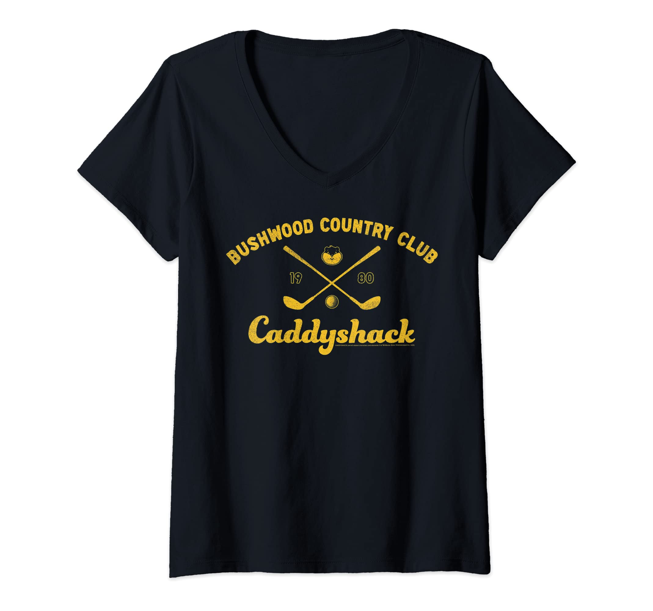 CaddyshackBushwood Country Club Logo V-Neck T-Shirt