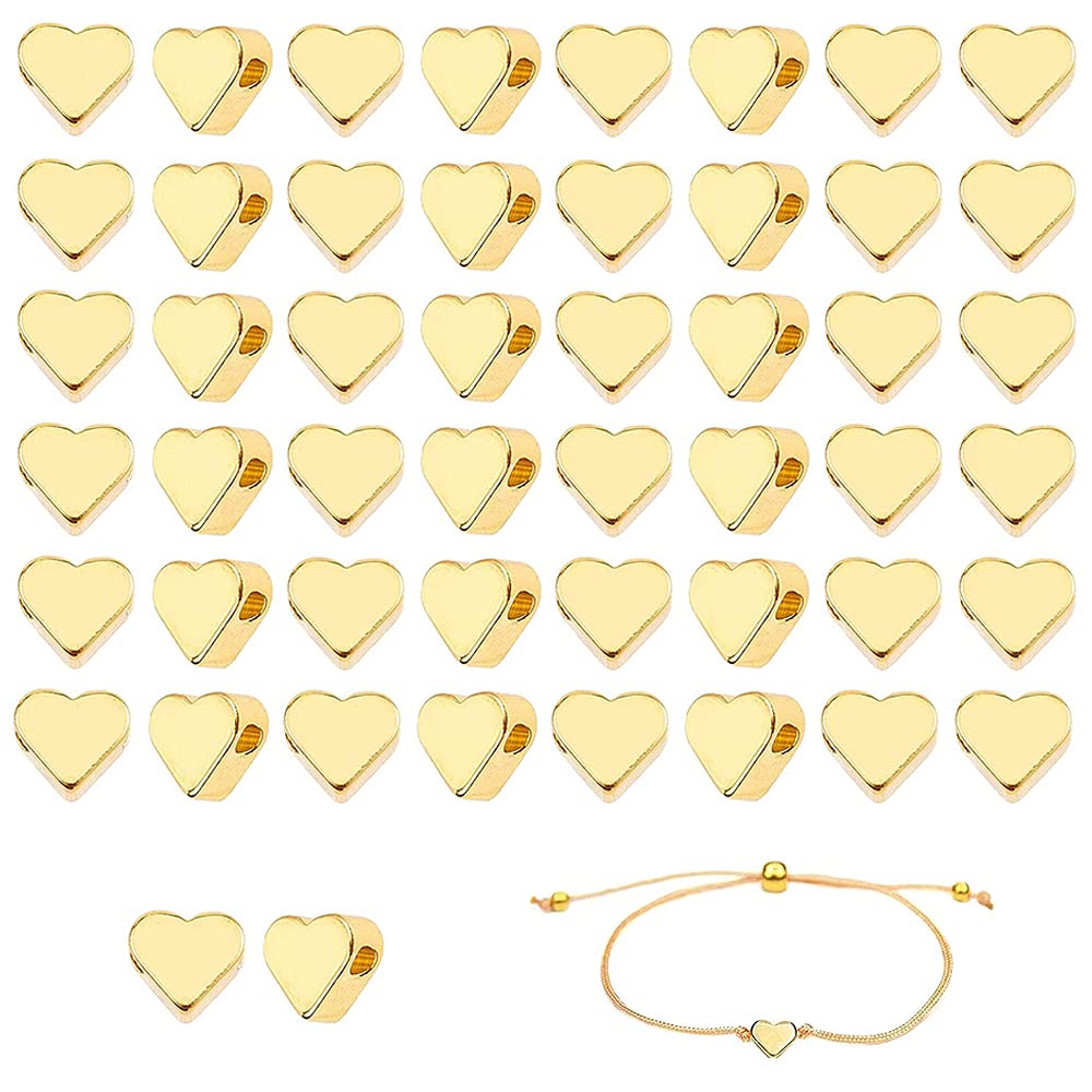 160 Perline A Cuore 7 X 6 Mm In Metallo, Distanziatori Per Bracciali Fai-Da-Te, Gioielli Di Moda E Altri Mestieri, 2 Colori - Foto 14
