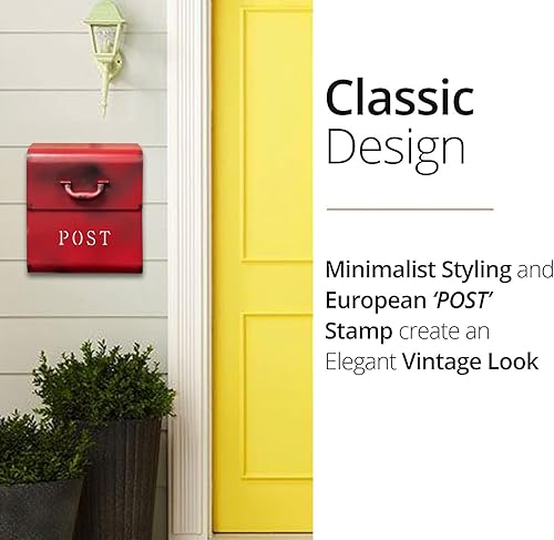 Miniatura 5 de NACH CJ - Buzón grande con acabado recubierto de polvo, buzones de pared para exteriores, buzón de metal resistente al óxido para paquetes, 12.6 x