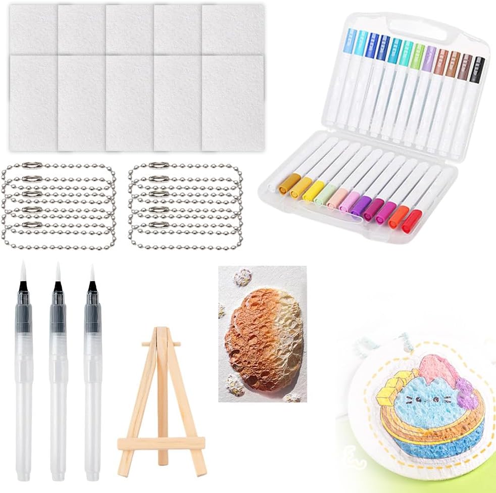 Magic Foam Texture Painting Kit, 2026 Upgrade Magic Puffy Paint Kit with Foam Texture Paper, 12 Colors Acrylic Paint Markers Pen Set for Fun DIY Art 3D Painting Kits (Set A)