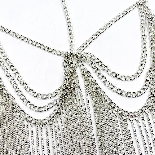 YS0911 Punk Masquerade Metal Head Chain Tassels Face Headwear Chain Jewelry For Halloween Costumes Nightclub Party Tassels Hea, Silver by YS0911 - Image 6