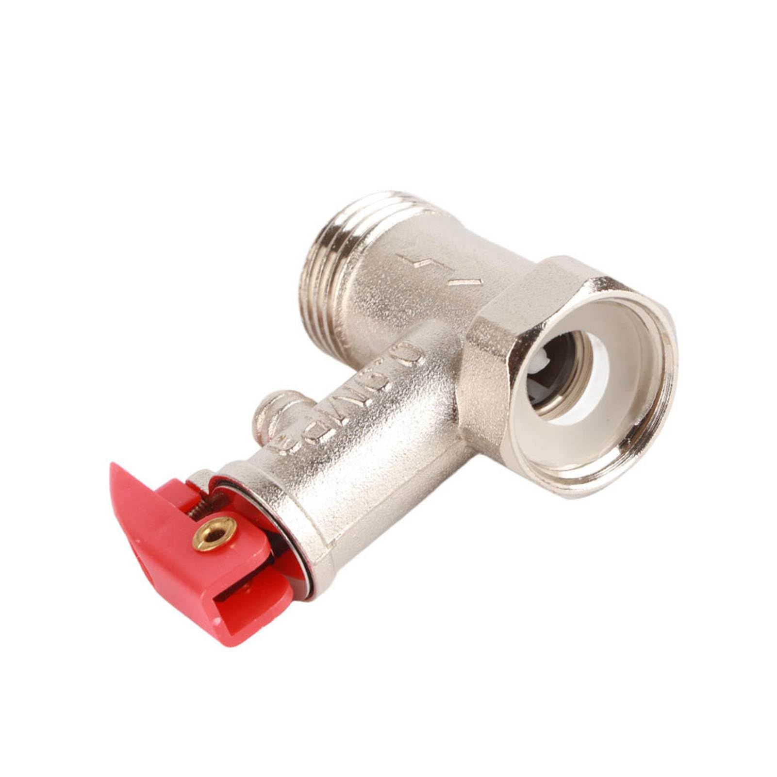 Brass Safety Valve Water Heater Pressure Relief Check Plated G1/2in