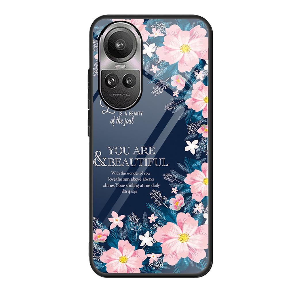 Cover SEAHAI Trasparente Per Oppo Reno 10 5G / Pro 5G – Ultra Sottile, Anti Graffio, Paraurti In TPU, Bordo Colorato, Blu - 2
