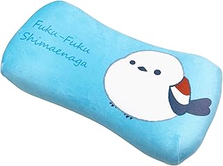 MORIPiLO 低反発クッション 腰枕 シマエナガ ふくふくシマエナガ (ミニリラックスピロー) 肌にやさしいふわモチ触感 グッズ ぬいぐるみ 昼寝枕 (スノー ブルー) 15x31x8cm キャラクター まくらのモリシタ