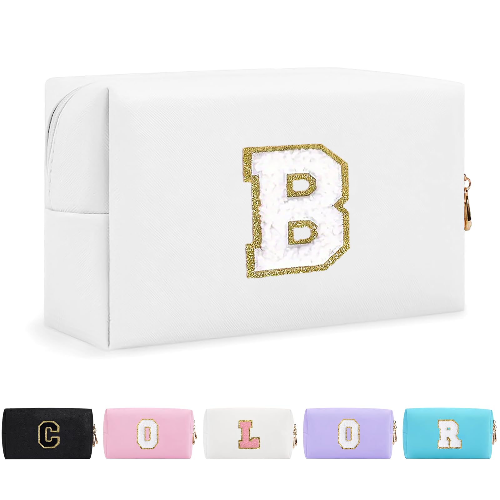 Bolsa de Maquillaje, Bolsa de Cosméticos Impermeable de Viaje, PU Cuero, Neceser de Baño, Bolsa De Aseo Y Almacenamiento para Mujer,Cosas Preppy para niñas Adolescentes (Letra A-Z) — view 286