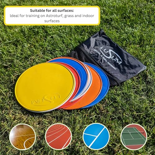 Lusum Sportmarker, flexibel, Rutschfest, flach, rund, Gummi, 10 Stück
