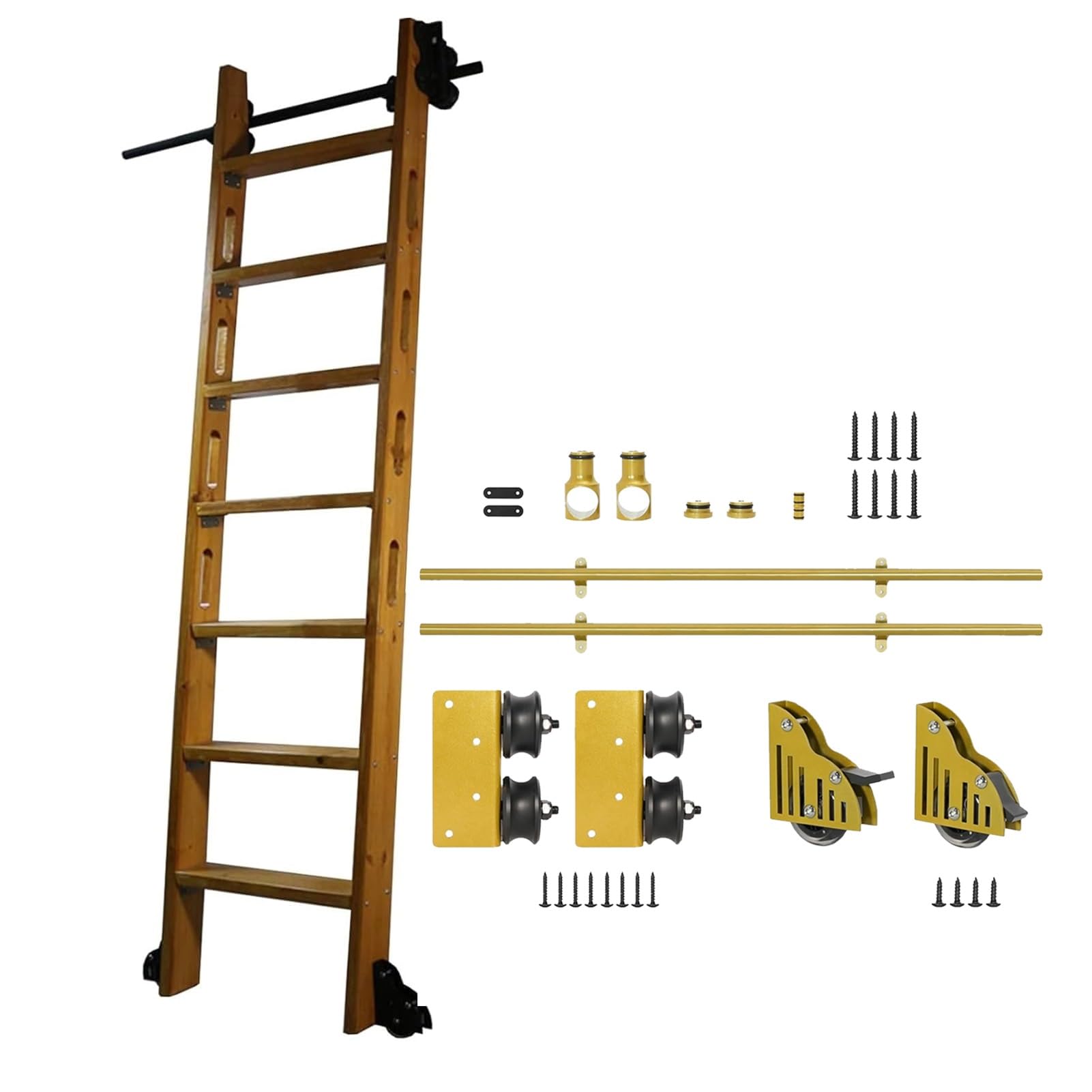 Échelle mobile de bureau à domicile kit quincaillerie 100-720 cm avec rail à tube rond