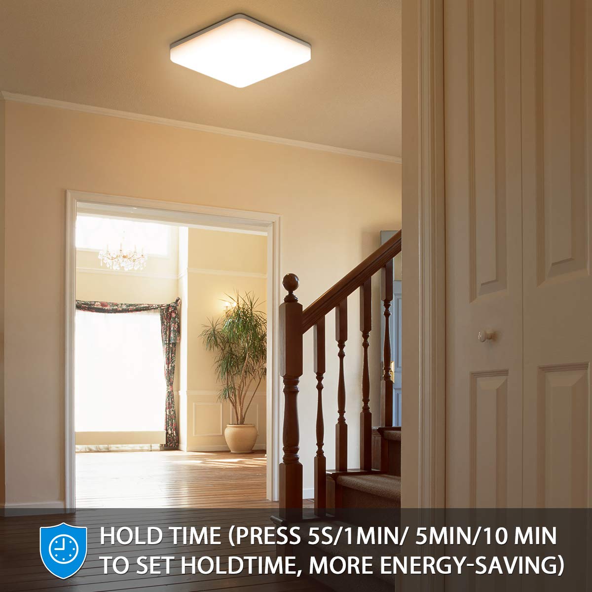 Yafido Plafón Con Sensor De Movimiento 15W, 15cm Lámpara De Techo LED, 3000K-6500K Redondo Plafon Techo,1150LM-Ideal Para Baño Y Armarios