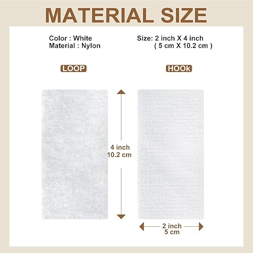 Miniatura 2 de 16 juegos de tiras de gancho y bucle con adhesivo resistente, cinta de montaje de fijación de 2 x 4 pulgadas para cojines de sofá, alfombra y colchón
