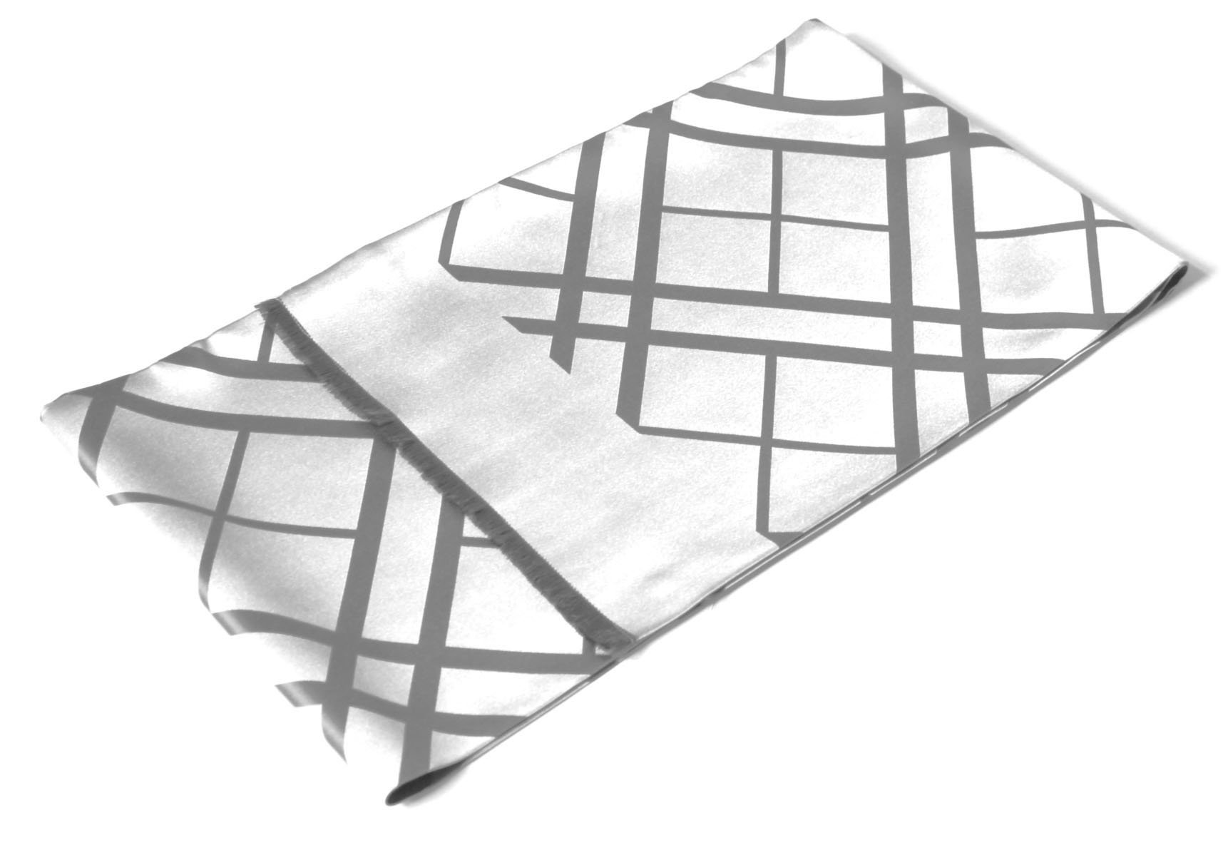 Lorenzo Cana Herren Schal aus 100% Seide aufwändig jacquardgewebt Damast Seidenschal Seidentuch Männertuch 25 cm x 160 cm silbergrau 8923211
