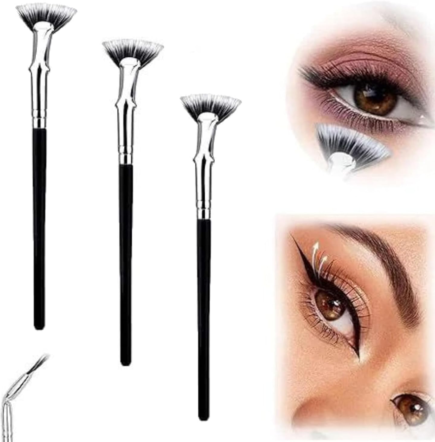 Eoopoon Mascara Fan Brush, Folding Angle Scalloped Lash