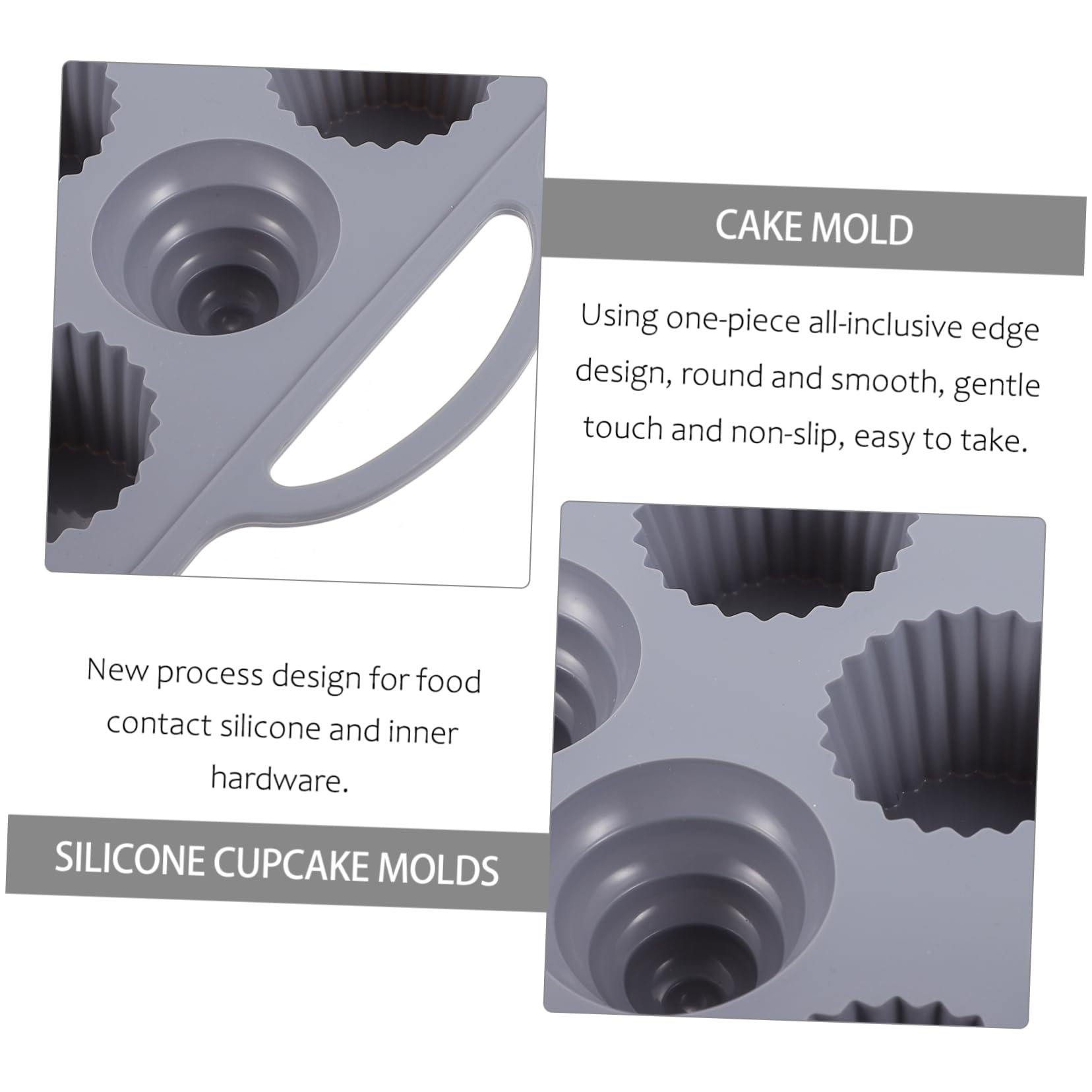 LABRIMP Stampo per Torta in Silicone a 12 Cavità Manico Antiscivolo