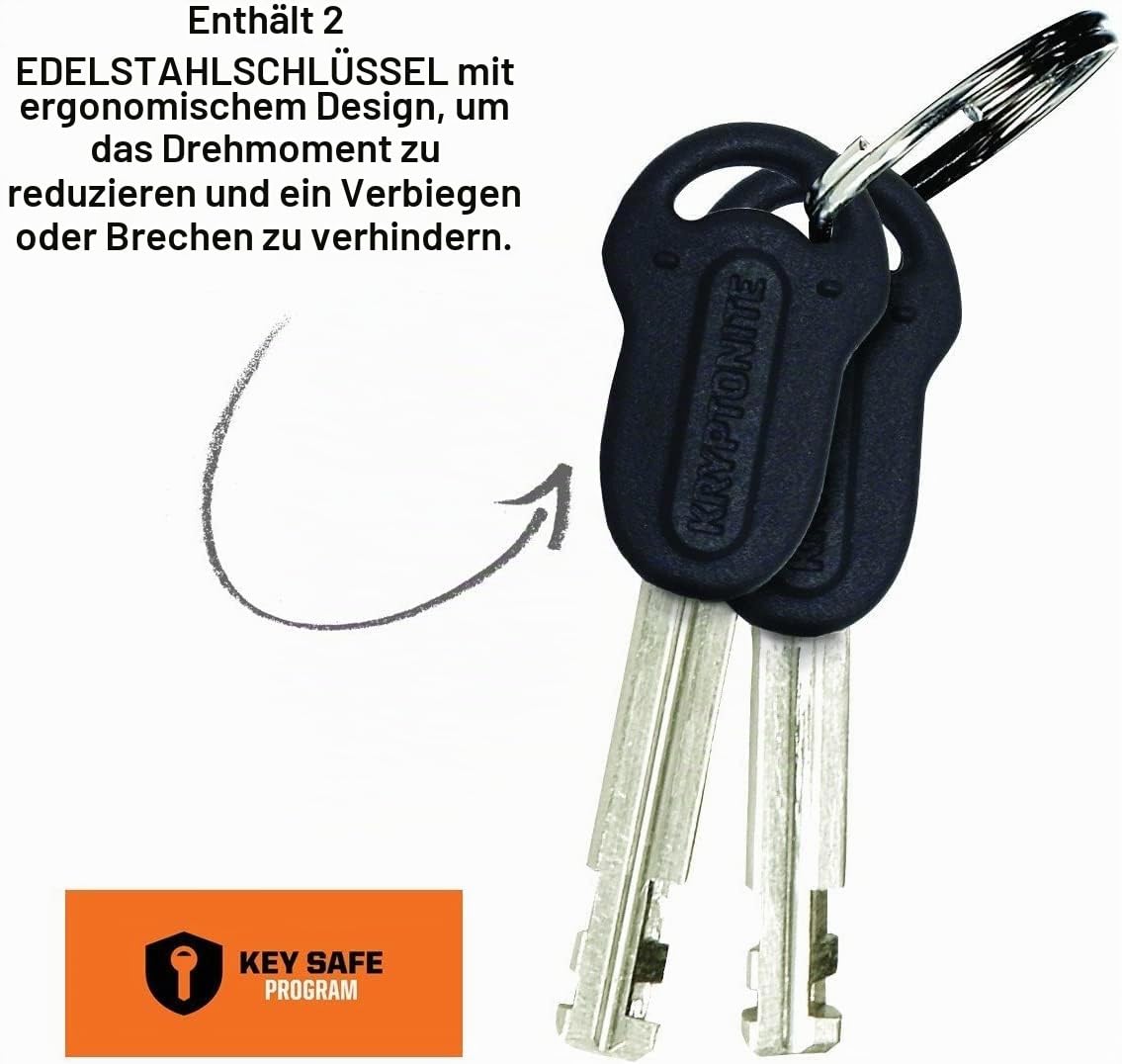Kryptonite Kryptolok ATB Bügelschloss aus gehärtetem Stahl mit Flexframe-Halterung, extra breiter Bügel, Sicherheitslevel 6/10, für Fahrräder und E-Bikes, 1,45 kg, 12,7 x 22,9 cm