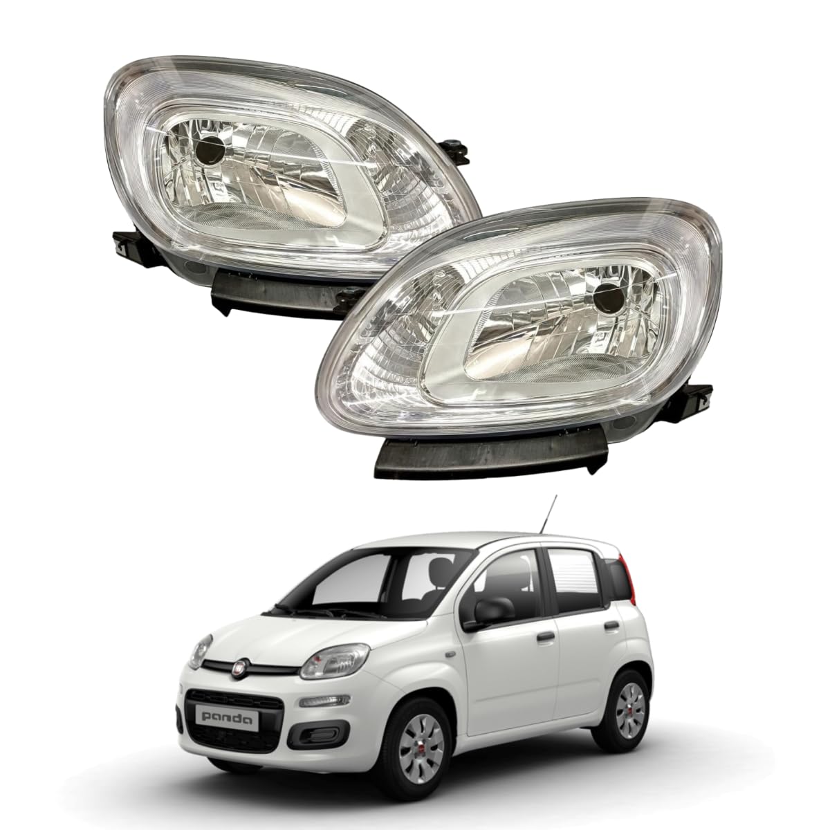 COPPIA FARI ANTERIORE DESTRO DX SINISTRO SX compatibile con Fiat Panda 3 serie (312) dal 2012