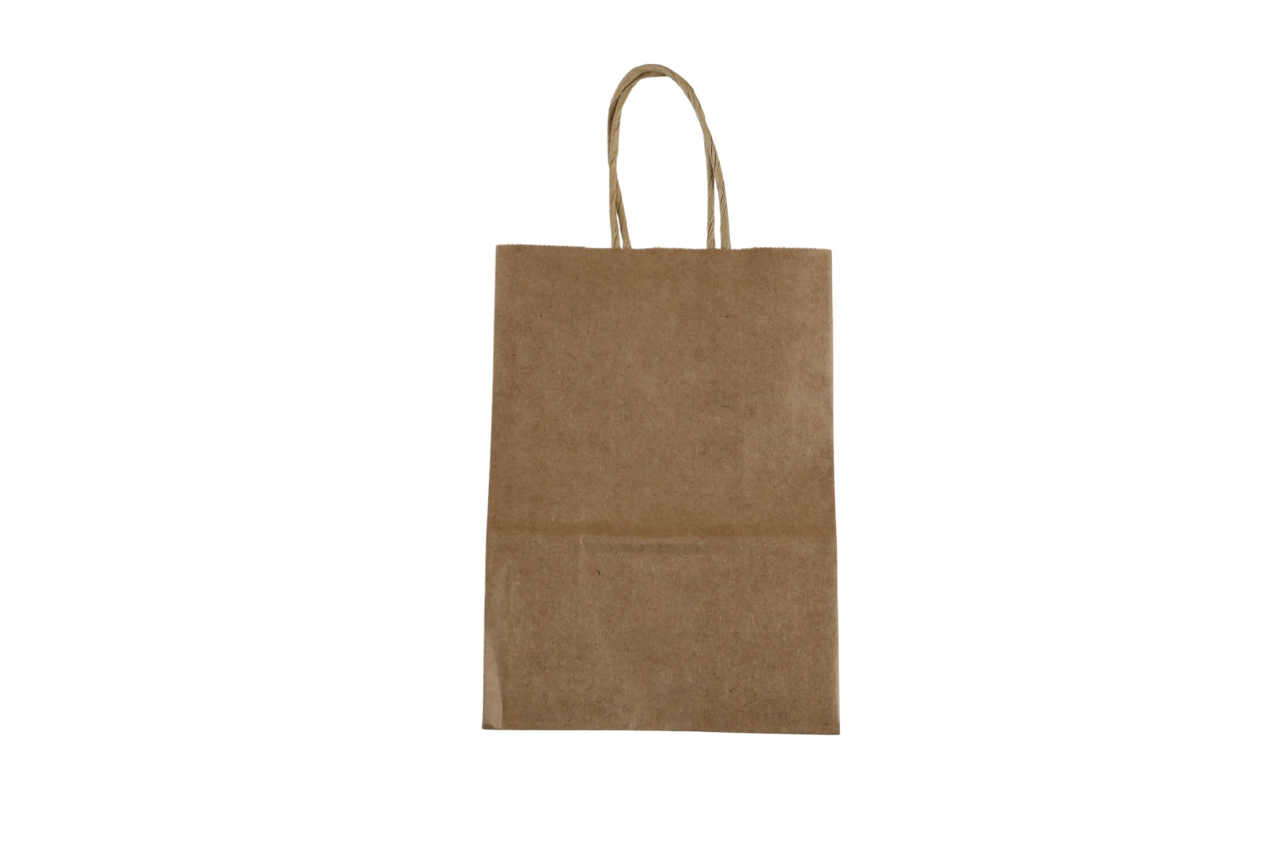 Lot de 1000 Sacs Kraft Épais 15 x 8 x 21 cm – Papier Kraft Naturel avec Poignées Torsadées – Pour Commerce et Restauration