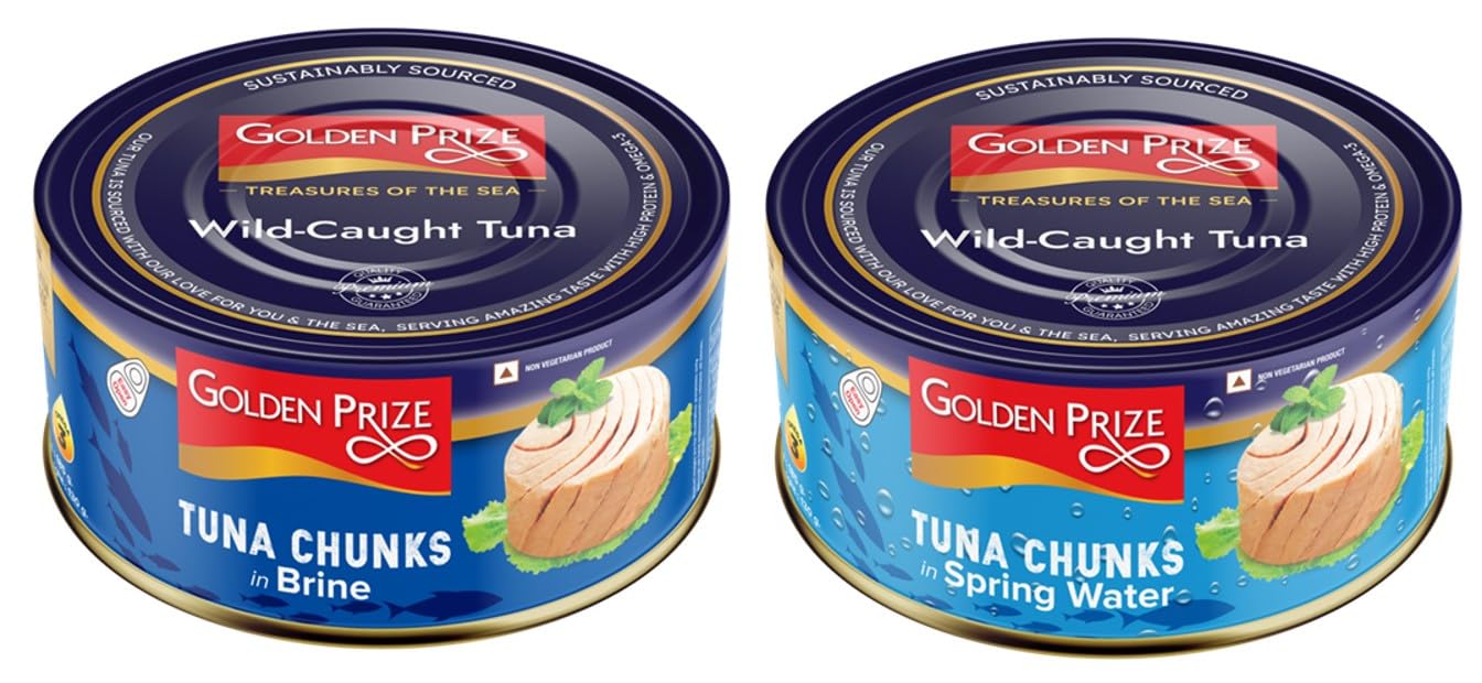 Golden Prize Combo - 1 x Tuna Chunk in Brine and 1 x Tuna Chunk in Springwater (2 x 185gms Each)-image-16