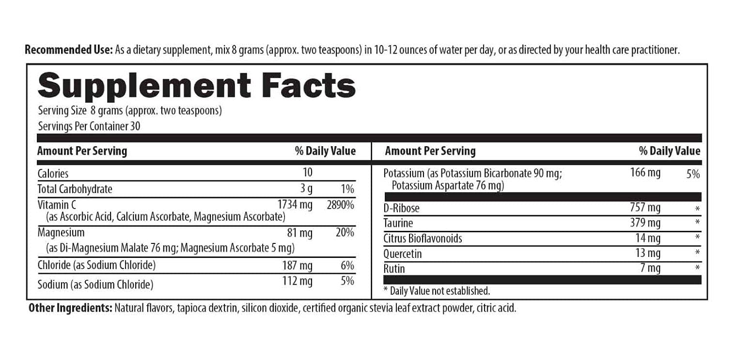 Designs for Health Electrolyte Synergy Powder - Hydration Support Drink Mix Powder Supplement with Vitamin C, D-Ribose + Antioxidants - Natural Lemon-Orange Flavor (30 Servings / 240g)
