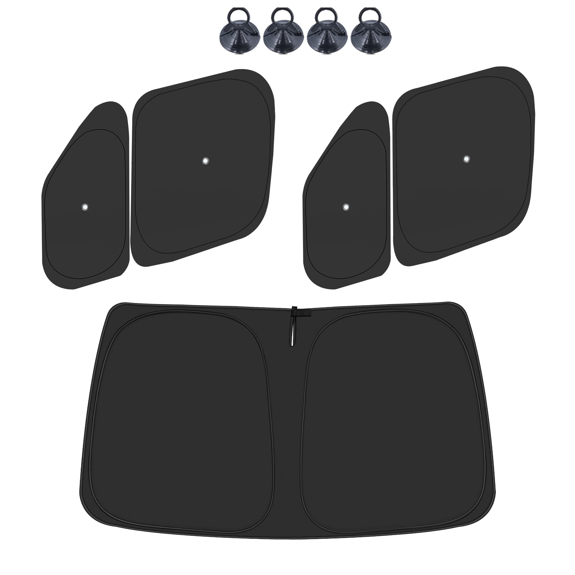 Front Windshield ＆ Side Window Sun Shade for 2014-2025 Dodge RAM ProMaster Full Size Cargo Van, Foldable Window Sunshade Sun Visor Protector, Window Shades Blocks UV Rays Heat, Pack of 5